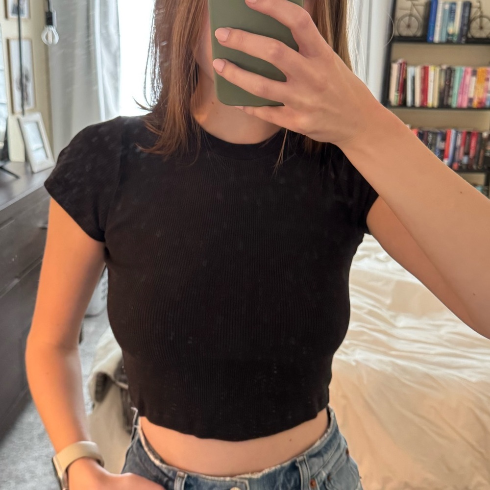 TNA | Black Ribbed Top